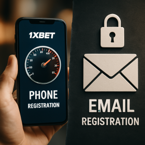 Comparison image depicting the advantages of phone versus email registration for a betting platform,