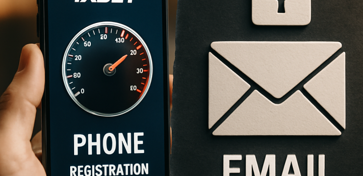 Comparison image depicting the advantages of phone versus email registration for a betting platform,